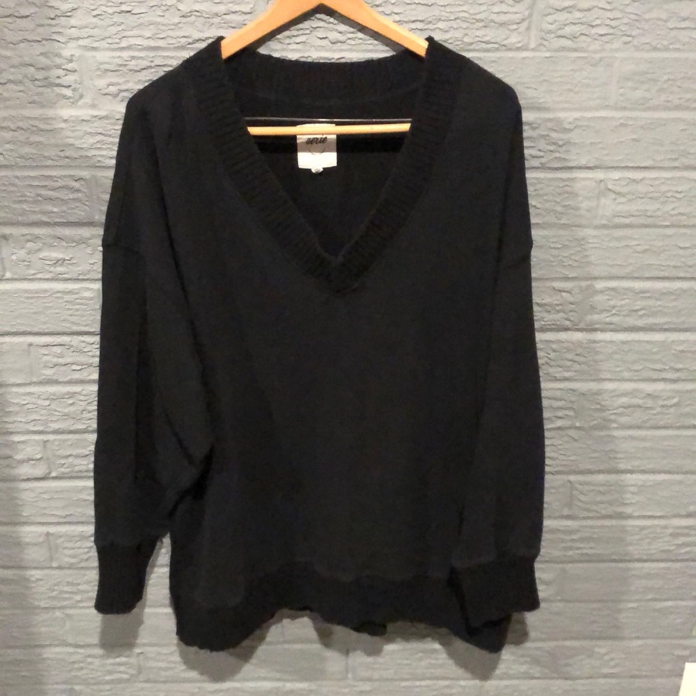 Aerie Oversized V-Neck Sweatshirt